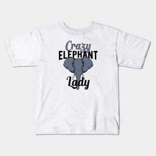 Crazy Elephant Lady Kids T-Shirt